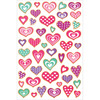 Heart Fancy - Flocked Glitter Stickers 5.5"X8.25" Sheet