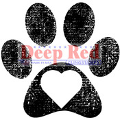 Pawprint - Deep Red Cling Stamp 2"X2"