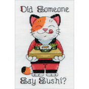 5"X7" 14 Count - Say Sushi Mini Counted Cross Stitch Kit