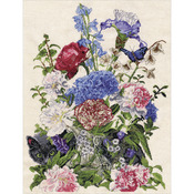 14"X19" 14 Count - Bouquet With Cat Counted Cross Stitch Kit