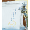 Love You To The Moon - Stamped Pillowcases W/White Lace Edge 2/Pkg