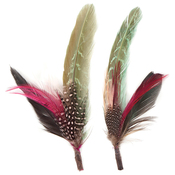 Champagne And Mint - Pheasant Hackle Guinea Hat Trim 2pc