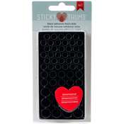 Black Dots, Assorted Sizes - Sticky Thumb Dimensional Adhesive Foam 275/Pkg
