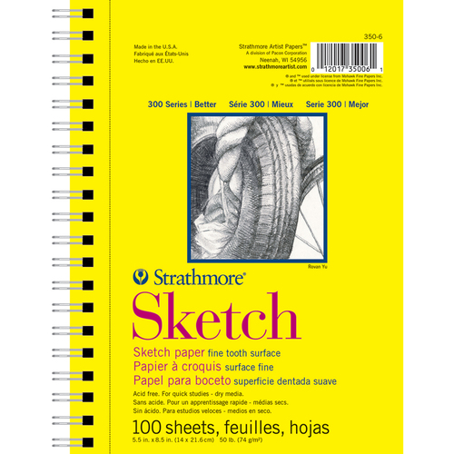 Pro-Art > 100 Sheets - Strathmore Sketch Paper Pad 5.5X8.5: A Cherry On  Top