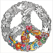 Peace - Zenbroidery Stamped Embroidery 10"X10"