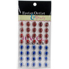 Red/Blue - Bling Self-Adhesive Oval Jewels 12mm 40/Pkg
