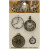 Clocks 1 - Steampunk Metal Accents 4/Pkg
