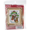 3"X4" 18 Count - Snowman W/Frame Mini Counted Cross Stitch Kit