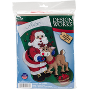 18" Long - Santa & Deer Stocking Felt Applique Kit