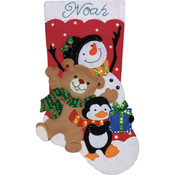 18" Long - Holiday Friends Stocking Felt Applique Kit
