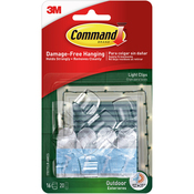 16 Clear Clips & 20 Strips - Command Outdoor Light Clip 16/Pkg
