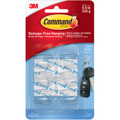 6 Clear Hooks & 8 Strips - Command Mini Hook 6/Pkg