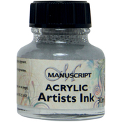 Metallic Silver - Manuscript Acrylic Artists Ink 30ml
