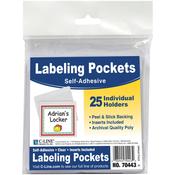 Clear/White - Self-Adhesive Labeling Pockets 3.75"X3" 25/Pkg