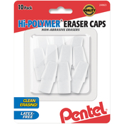 White - Hi-Polymer Cap Erasers 10/Pkg