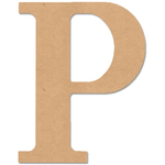 P - MDF Classic Font Wood Letters & Numbers 9.5"