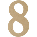 8 - MDF Classic Font Wood Letters & Numbers 9.5"