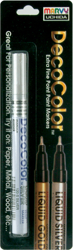 Marvy Uchida DECOColor Extra Fine Liquid SILVER Marker 120-S