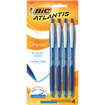 Blue - Atlantis Original Retractable Ballpoint Pen 4/Pkg