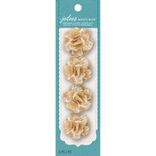 Natural W/Cream Lace - Jolee's Boutique Burlap Mini Flowers 4/Pkg