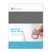 Silver - Silhouette Printable Scratch-Off Sticker Sheets 8.5"X11" 5pk