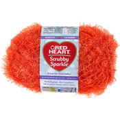Orange - Red Heart Scrubby Sparkle Yarn