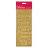 Gold Contemporary Christmas Sentiments Outline Stickers - Docrafts