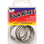Silver - Book Rings 1.25" 6/Pkg