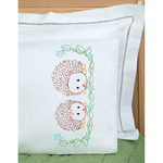 Hedgehogs - Children's Stamped Pillowcase W/White Perle Edge 1/Pkg