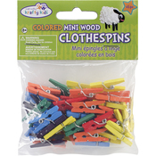 Colored 1" 45/Pkg - Mini Wood Clothespins