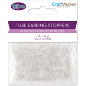 Clear - Rubber Tube Earring Stoppers 3.5mm 180/Pkg