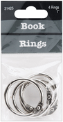 Silver - Book Rings 1" 4/Pkg