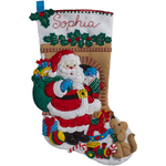 18" Long - Santa's Visit Stocking Felt Applique Kit