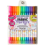 Assorted Colors - Tulip Dual Tip Fabric Marker Set 14pc