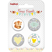 #1 - ScrapBerry's Forest Friends  Button Embellishments