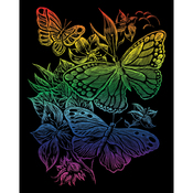 Butterflies - Rainbow Foil Engraving Art Kit 8"X10"