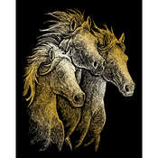 Horses - Gold Foil Engraving Art Kit 8"X10"