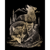 Wolves - Gold Foil Engraving Art Kit 8"X10"