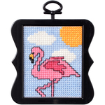 3"X3" 14 Count - Beginner Minis Flamingo Counted Cross Stitch Kit