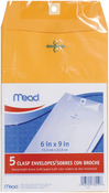 Heavy Kraft - Mead Clasp Envelopes 6"X9" 5/Pkg