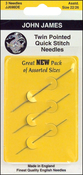 Size 22/26 3/Pkg - Twin Pointed Quick Stitch Tapestry Hand Needles