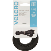 Black - VELCRO(R) Brand ONE-WRAP(R) Thin Ties 8"X1/2" 25/Pkg