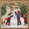 5"X5" 14 Count - Snow Day Winter Buttons & Beads Counted Cross Stitch Kit