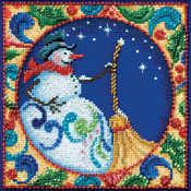 5"X5" 18 Count - Jim Shore Snowman Counted Cross Stitch Kit