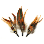 Natural Badger Hackle & Pheasant - Feather Picks 4.5" 3/Pkg