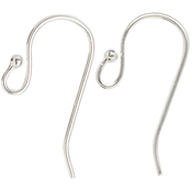 Ball Hook Wires 10/Pkg - Plated Silver Elegance Metal Findings