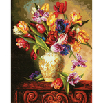 12"X15" 18 Count - Gold Collection Parrot Tulips Counted Cross Stitch Kit