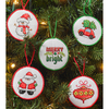 2.5" Round 14 Count Set Of 30 - Christmas Minis Ornaments Counted Cross Stitch Kit