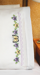 Pansies & Butterflies - Stamped Cross Stitch Pillowcase Pair 20"X30"