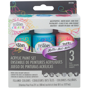 Island Colors Matte - Testors Craft Acrylic Paint Set 3/Pkg